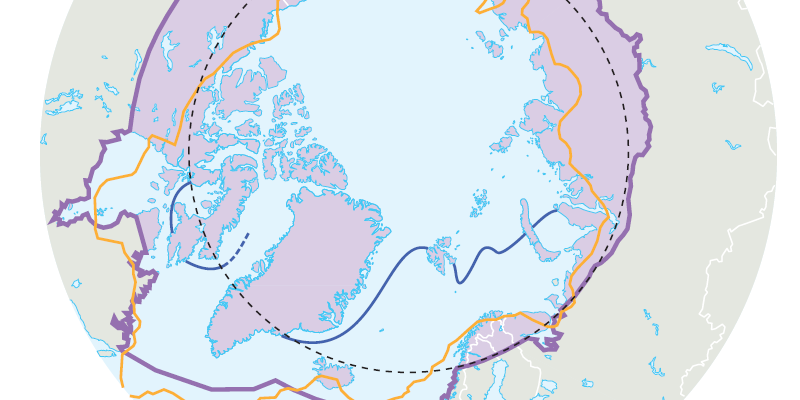 Karte Grenzlinien der Arktis