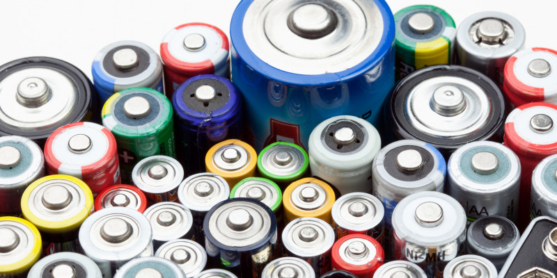 Batteries of different size and color