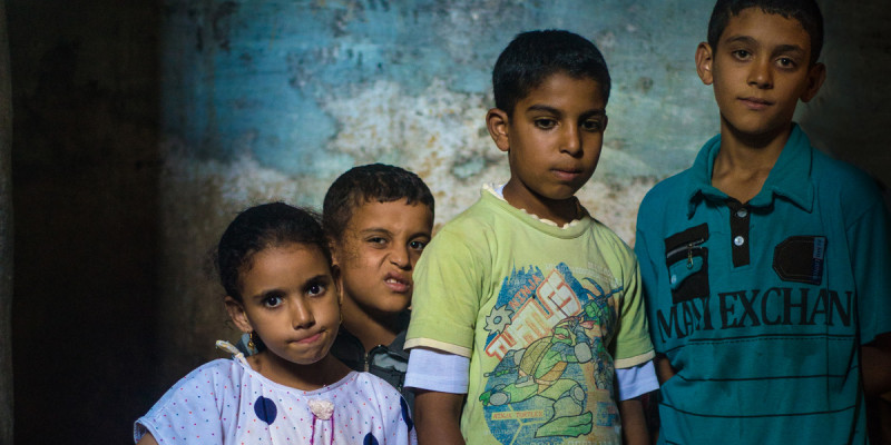 vier Kinder in Ägypten