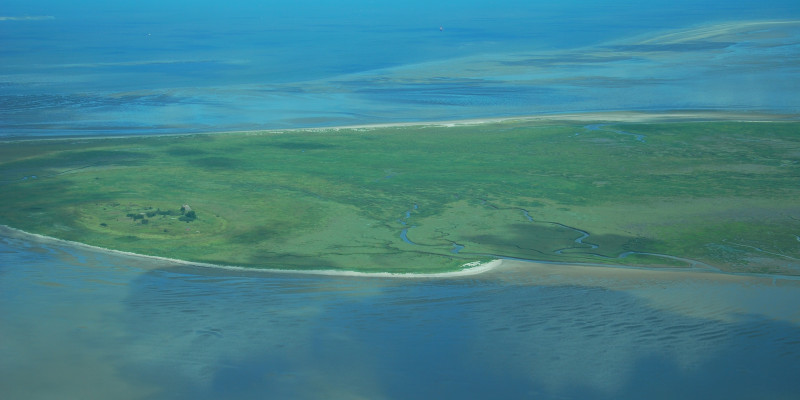 Luftbild der Insel Mellum
