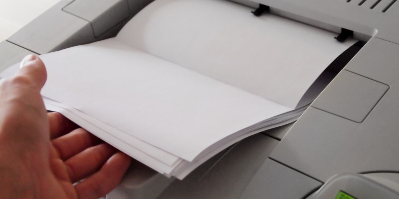 Laserdrucker bedruckt Papier