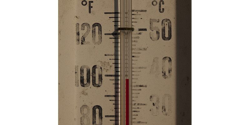 Ein Thermometer, das 37 Grad Celcius anzeigt.