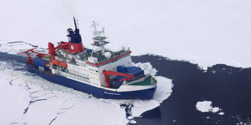 The Polarstern ship is a research vessel designed as an icebreaker. 