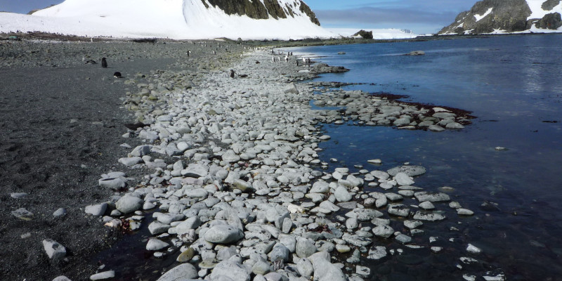 Various types of rock formations can be seen along coastal regions when the ice thaws in summertime 