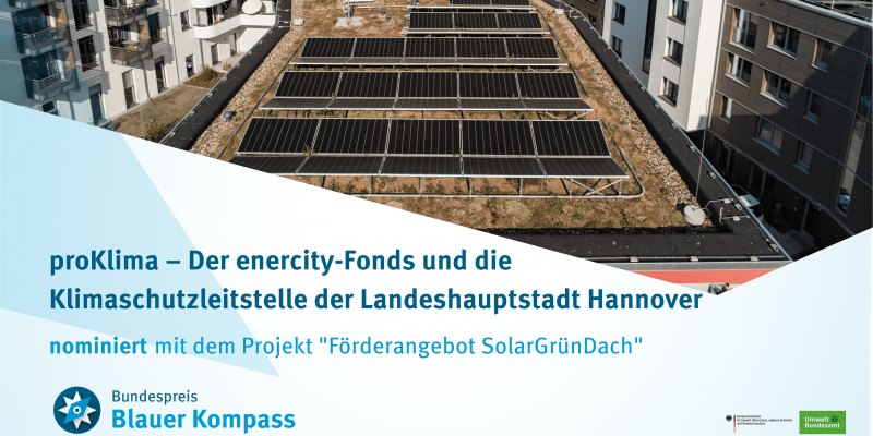 Auf dem Bild ist das SolarGrünDach der Ohehöfe Hannover zu sehen.