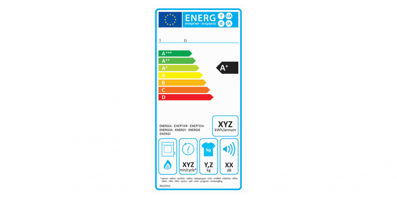 EU-Energielabel Wäschetrockner (Gasbetrieben)
