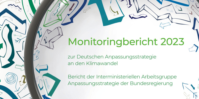 Auf dem Cover ist eine Lupe abgebildet, die auf eine Grafik mit Pfeilen in verschiedenen Farben zeigt. In der Mitte der Linse befindet sich der Titel des aktuellen Berichts.