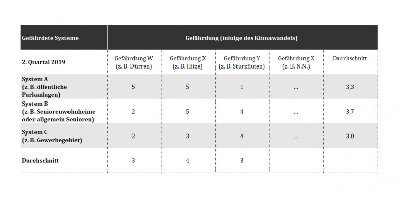 Exemplarischer Aufbau einer Screening-Matrix