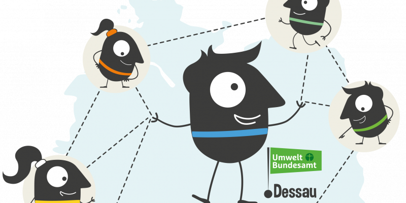 Grafik EMW Maskottchen bundesweit vernetzt