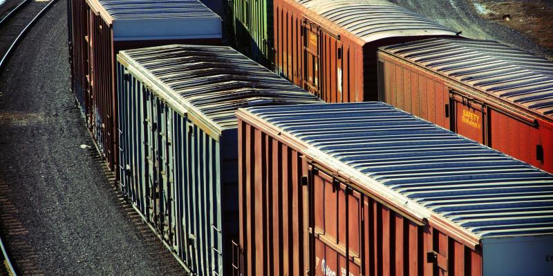 freight trains in a switch yard