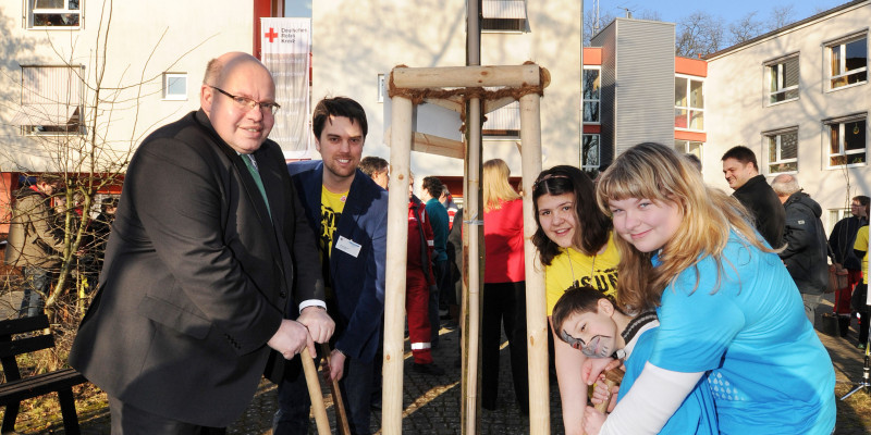 Pflanzaktion mit Aktiven und Politiker Peter Altmaier.