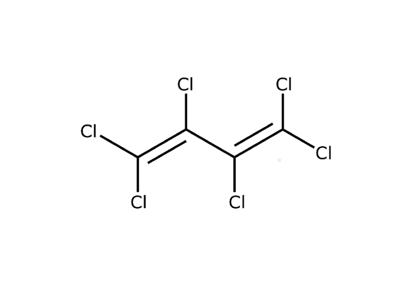 Strukturformel von Hexachlorbutadien (HCBD)