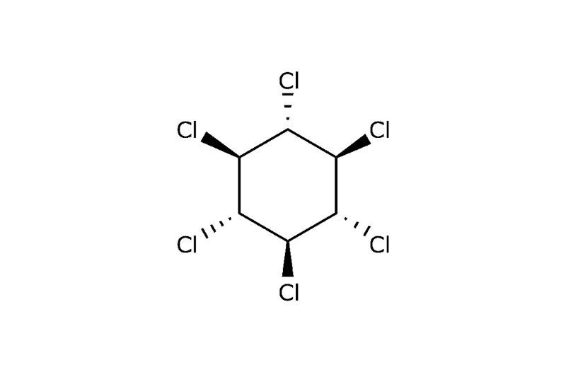 Strukturformel von Beta-Hexachlorcyclohexan