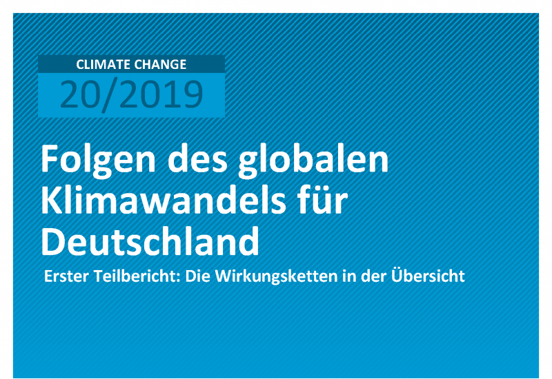 Cover der Publikation CLIMATE CHANGE 20/2019 Folgen des globalen Klimawandels für Deutschland