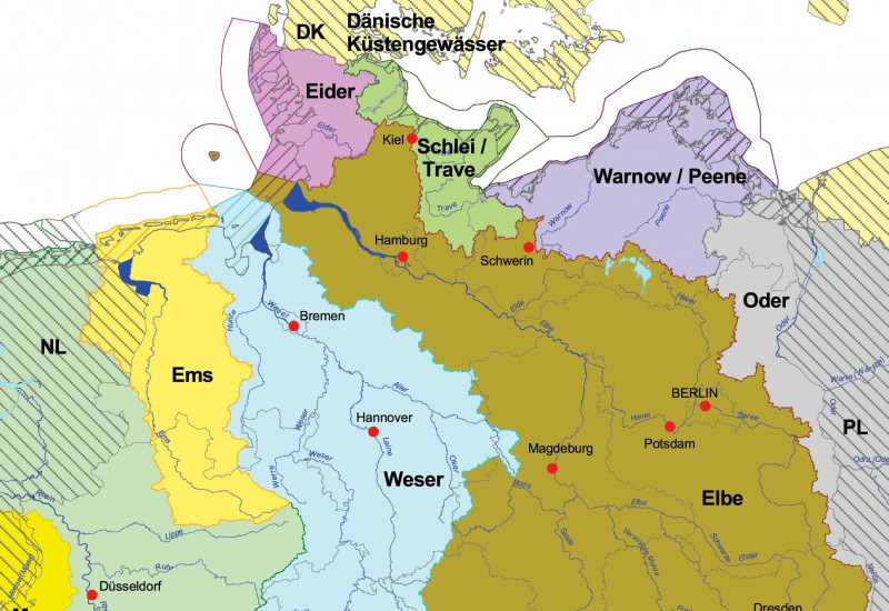 Karte: Flussgebietseinheiten in Deutschland