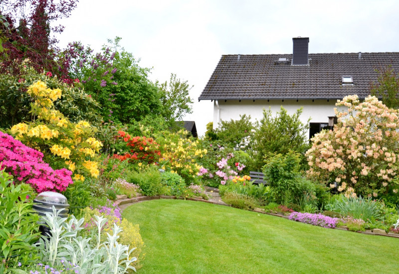 Modernes Einfamlienhaus mit Ziergarten