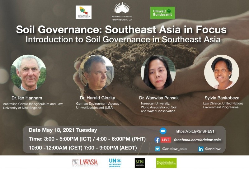 Bild zeigt Bildschirm mit Webinar “Soil Governance: Southeast Asia in Focus”