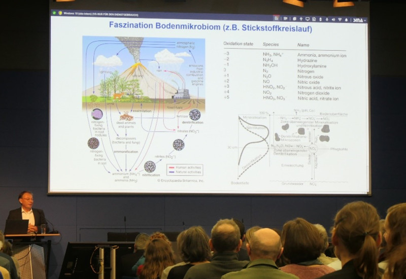 Prof. Dr. Francois Buscot hält einen Vortrag im Bundespresseamt