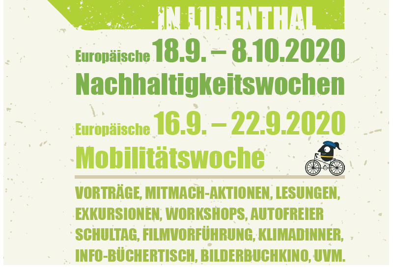 Plakat, das EMW und Europäische Nachhaltigkeitswoche kombiniert in Lilienthal