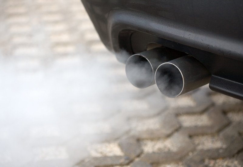 exhaust pipe of a car
