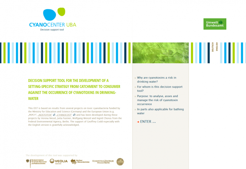Homepage of the website www.toxische-cyanobakterien.de