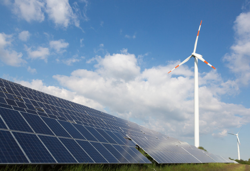 wind turbine and solar panel