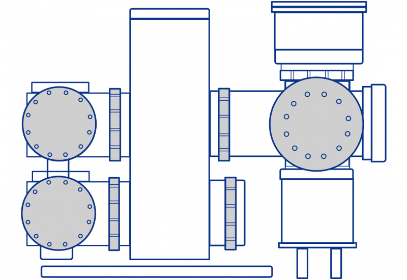 Illustration of a typical gas-insulated switchgear 