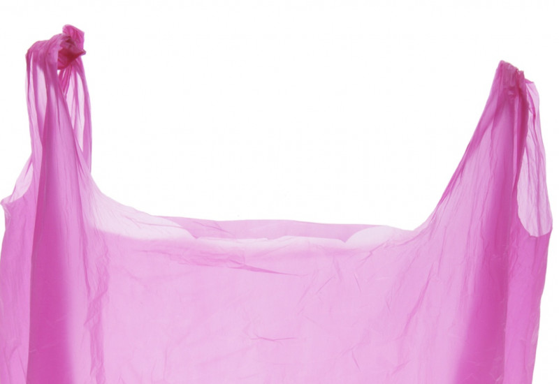 pink plastic bag