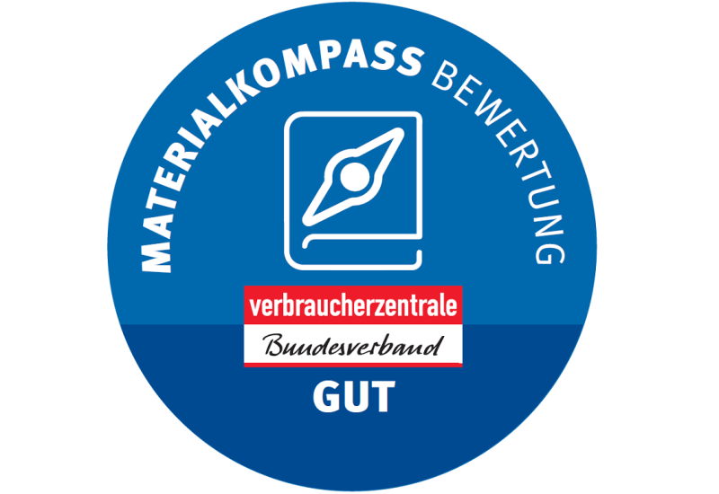 Qualitätssiegel für Lehrmaterialien des Materialkompasses des vzbv in der Kategorie „gut“