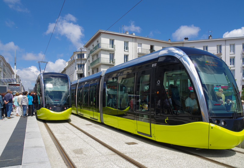 modern tramway in the city