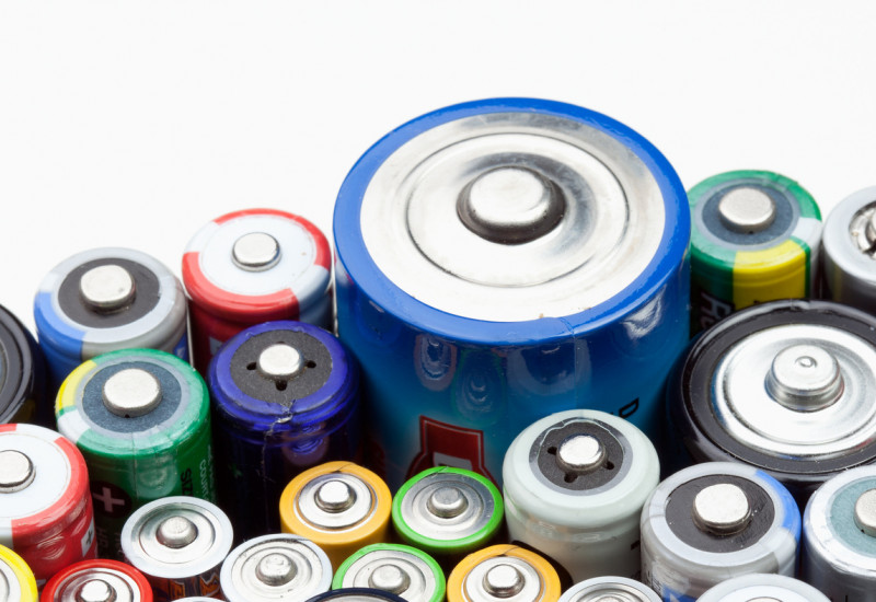 Batteries of different size and color