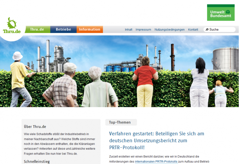 Startseite der Website Thru.de