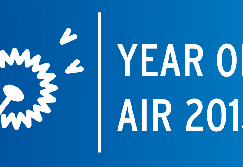 Das Logo zum Jahr der Luft 2013 zeigt eine Pusteblume und den Schriftzug "Jahr der Luft"