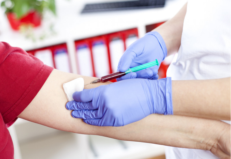 a blood sample is taken from a woman