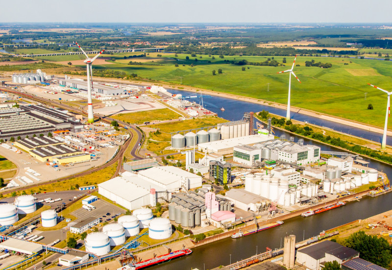 Industrial facilities on the river