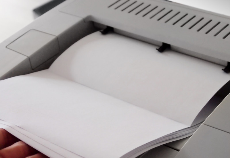 Laserdrucker bedruckt Papier