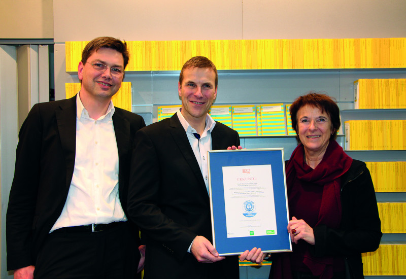 Michael Kusche, Produktionsleitung Reclam Verlag, Dr. Wolfgang Kattanek, Geschäftsführer Reclam und Maria Krautzberger, Präsidentin Umweltbundesamt