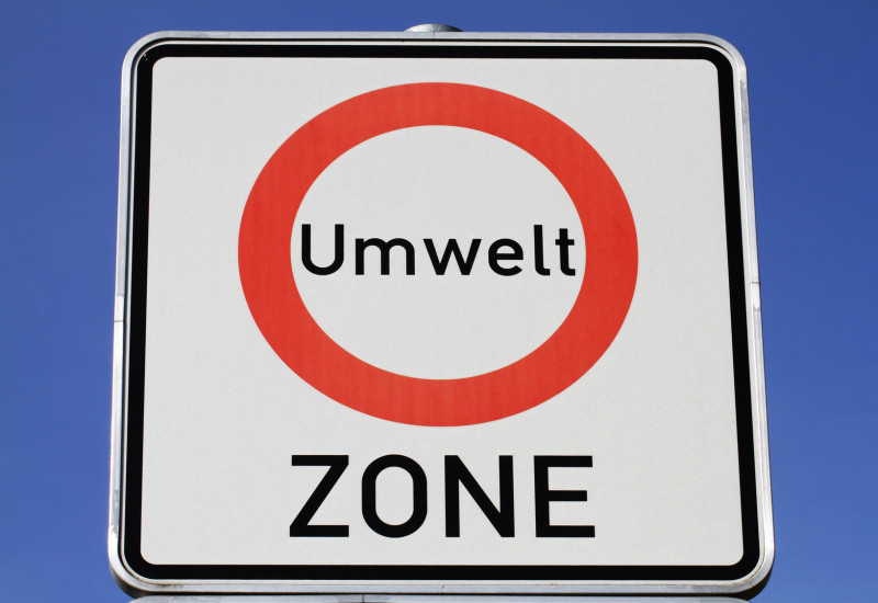 Road sign for  a low-emission zone
