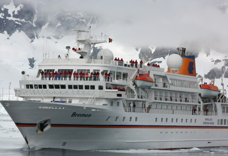 The majority of visitors to the Antarctic come by ship.