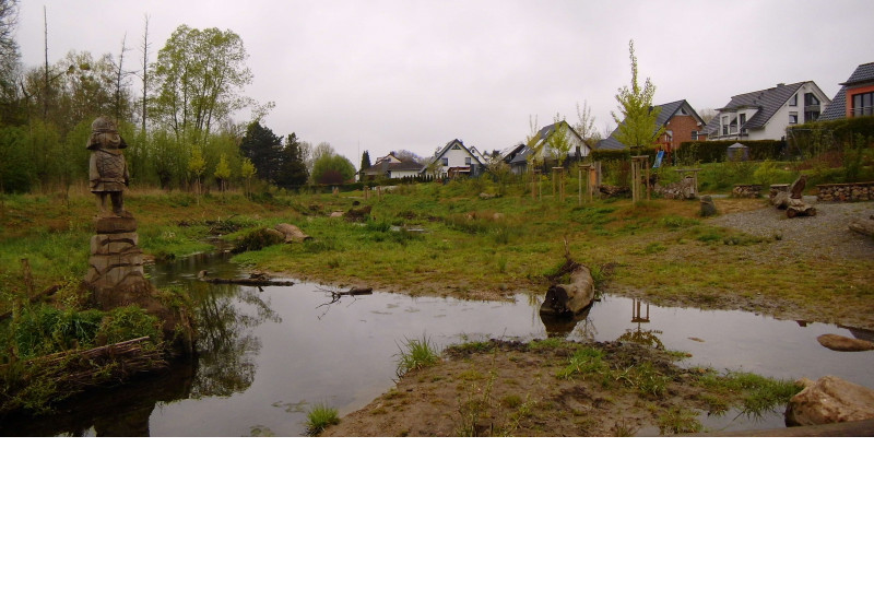 Fluss Werre und Häuser in Detmold