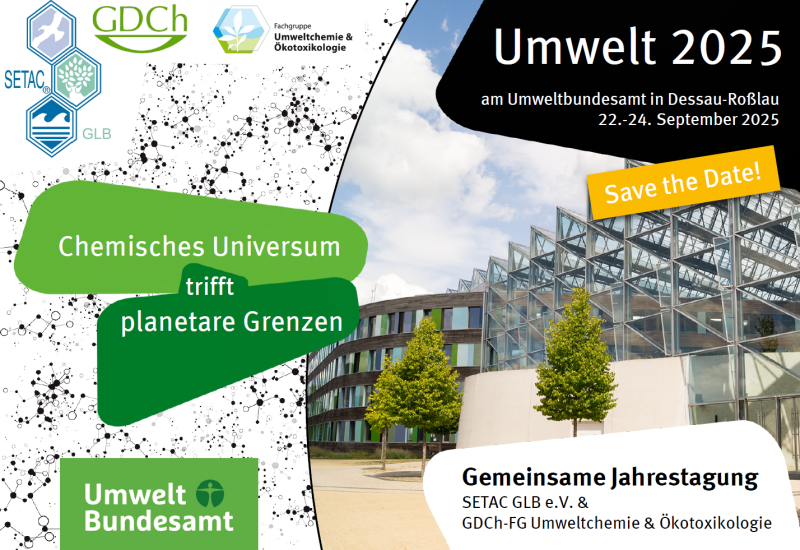 Grafik zu der geemeinsamen Jahrestagung „Umwelt 2025“ des SETAC GLB e.V. und der GDCh-Fachgruppe „Umweltchemie & Ökotoxikologie“