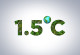 Schriftzug 1,5 Grad Celsius