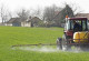 Tractor sprays plant protection products