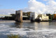 Kraftwerk Eddersheim: Wasserkraftanlage Eddersheim im Main von unterstrom aus betrachtet 