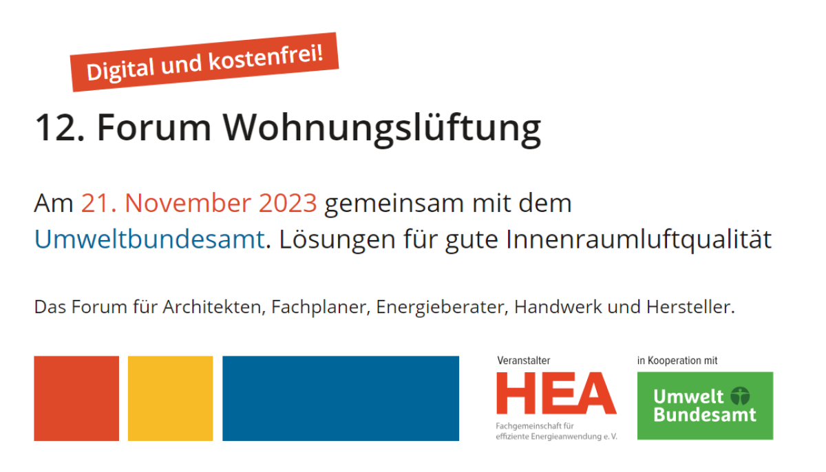 Banner zur Terminankündigung 12. Forum Wohnungslüftung