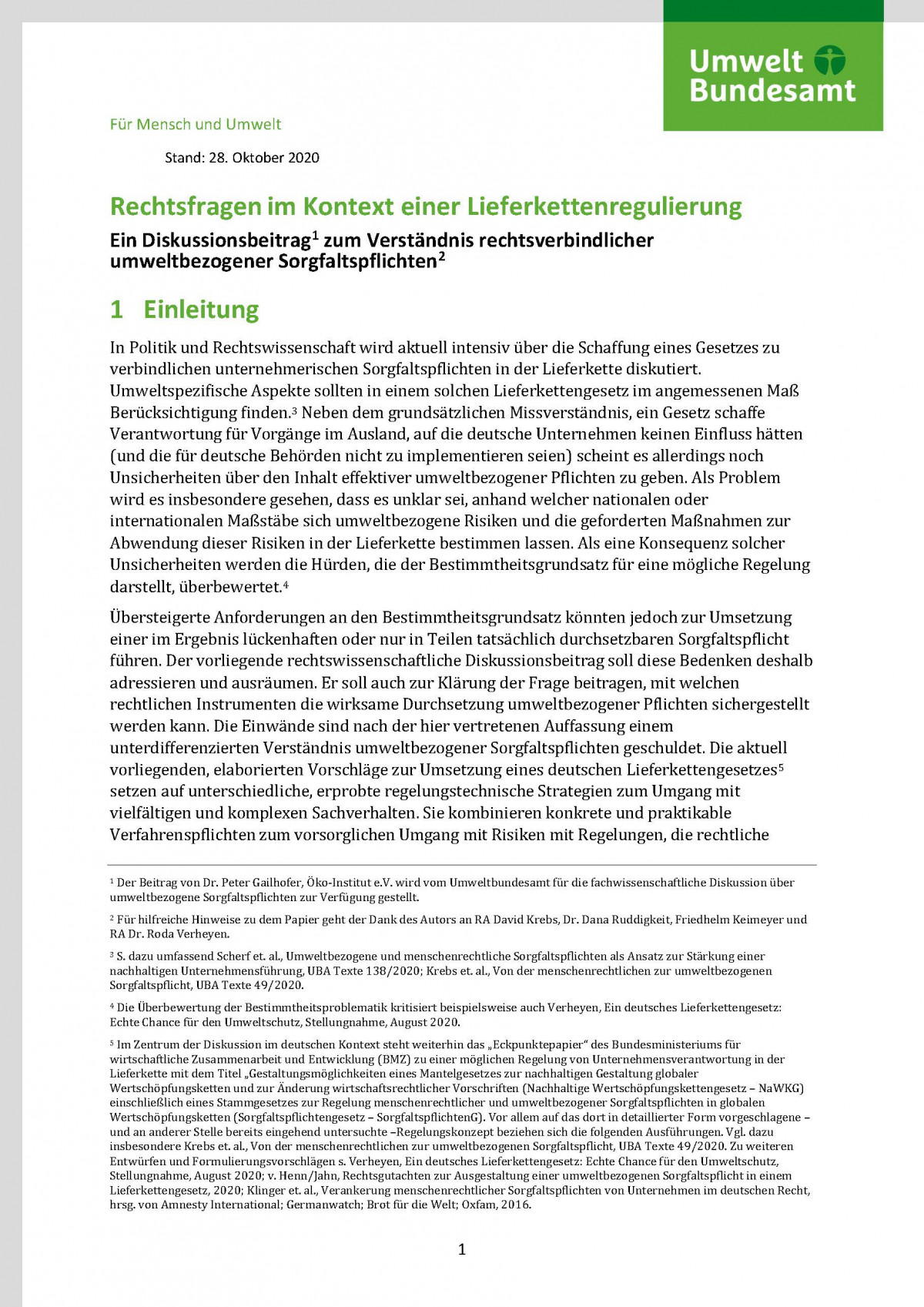 Cover des Fact-Sheet Rechtsfragen im Kontext einer Lieferkettenregulierung
