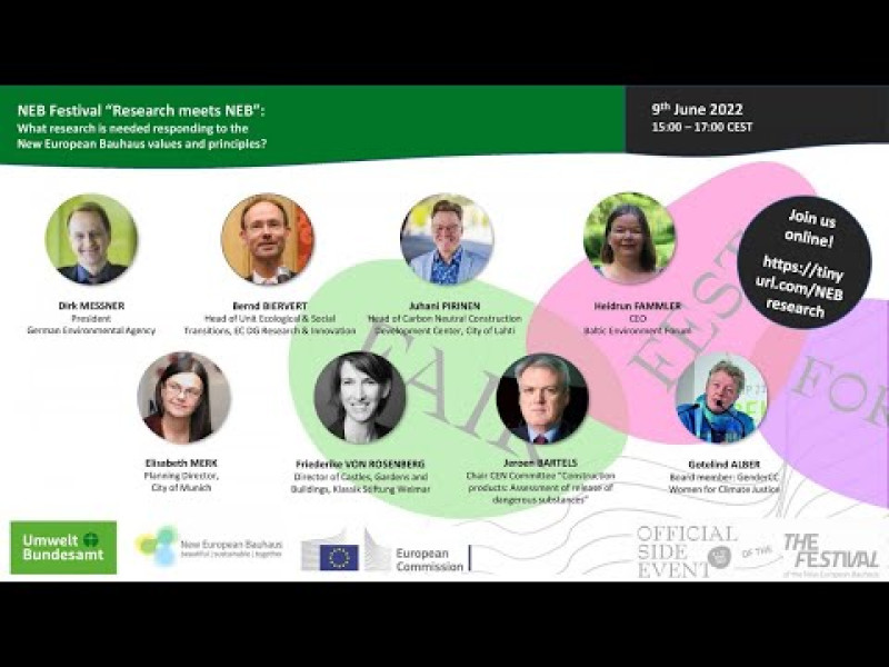 Online Event: New European Bauhaus Festival  Event: “NEB meets Research&quot;