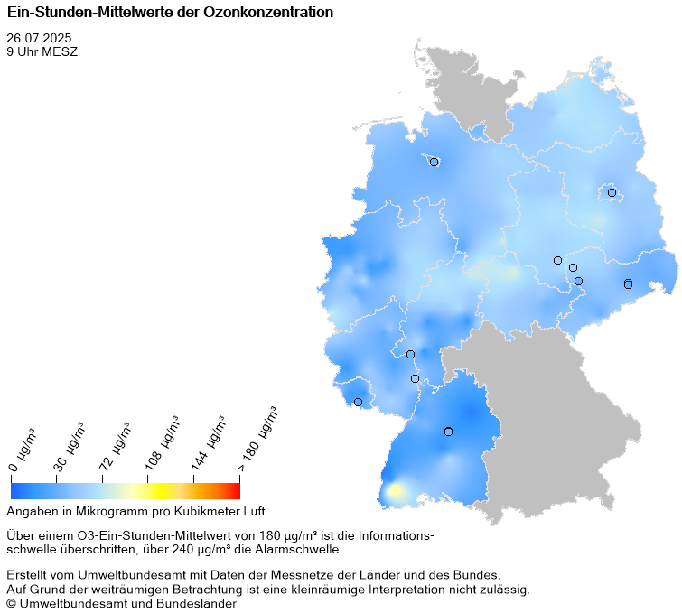 Prognose der Ein-Stunden-Mittelwerte der Ozonkonzentration Prognose der Ein-Stunden-Mittelwerte der Ozonkonzentration