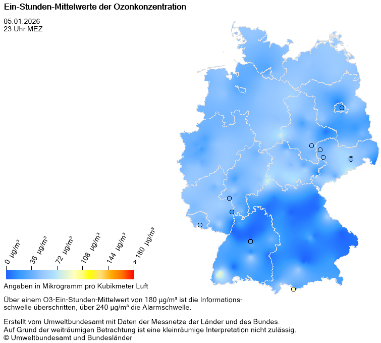 Prognose der Ein-Stunden-Mittelwerte der Ozonkonzentration