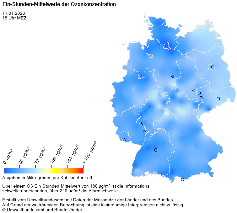 Prognose der Ein-Stunden-Mittelwerte der Ozonkonzentration